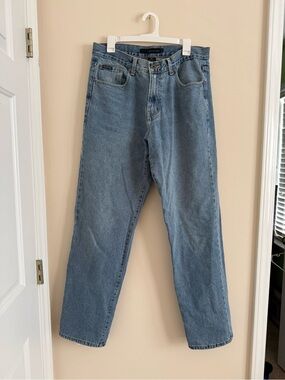 Calvin Klein Straight-Leg Light Blue Jeans 100% Cotton VTG Worn Mens 34